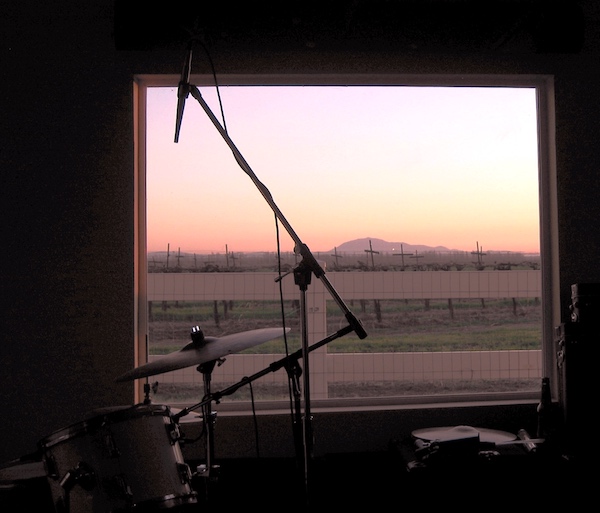 View out the recording studio window